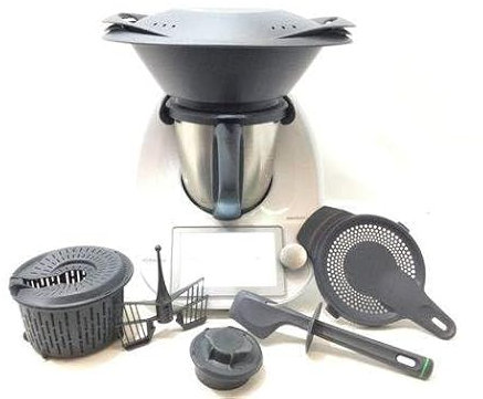 TM6 Food Processor per Thermomix, Robot da Cucina Multifunzione con Touch Screen, Acciaio Inox Bianco