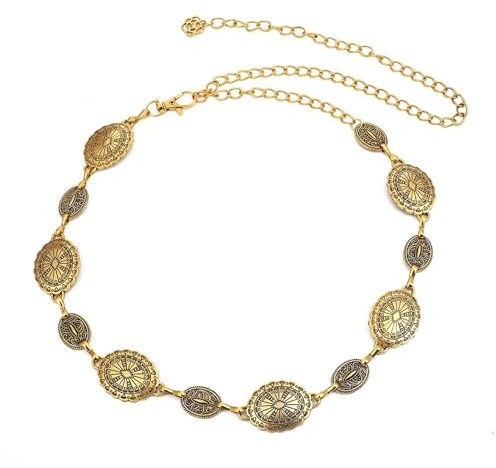 Cintura a Catena in Metallo, Cintura Gioiello Donna Fibbie Regolabili Sottile In Vita Stile Bohémien Cinture Boho Squisite Catena da Donna in Vita Regolabile per Abiti Jeans Maglioni Stile