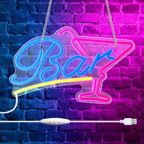 Bar Neon Schild, LED Leuchtreklame, Neon Schild Bier, Bar Leuchtschild, Neon Licht Buchstaben für Wand, Raum Dekor Led Lichter, LED Neon Licht Zeichen für Hausbar, Restaurant, Club Party