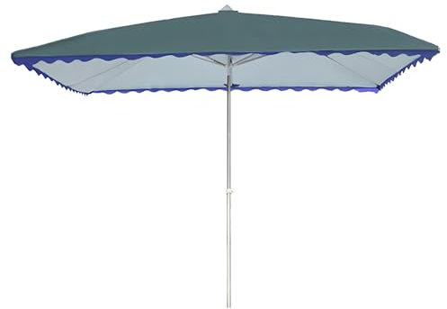 ZIHQRgE Parasole da Spiaggia Quadrato, Ombrellone da Giardino Regolabile in Altezza con 4 Stecche, Impermeabile e Anti-UV(Bleu)