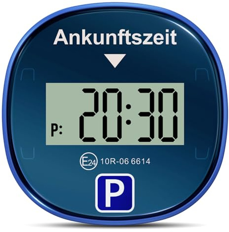 Gooofly Chrono Pro 2er Pack-Parkscheibe Elektrisch mit Zulassung, Elektronische Parkscheibe mit Zulassung, Digitale Parkscheibe Auto, Elektrische Parkuhr mit 2 Displays & 3 Zeitmodi (2, Blau)