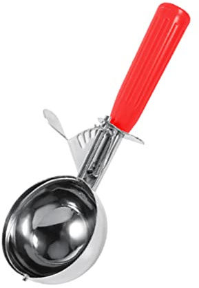 Pssopp Food Degree of Stainless Steel Ice Shovel with Colored Plastic Handle for Practical Ice Cream for The Dessert Shop (5.2CM)
