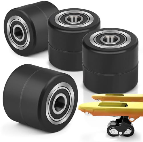 4 Stück Hubwagen Rolle Gummirollen 80 x 70 mm, mit Kugellager