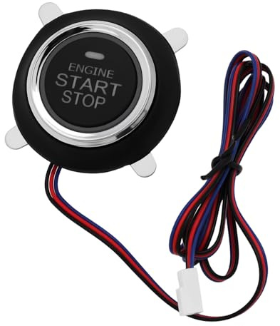 OTOTEC Botón Pulsador de Arranque Y Parada Sin Llave para Motor de Coche de 12 V 40,8 X 10 Mm con Cable para Coches SUV Camiones