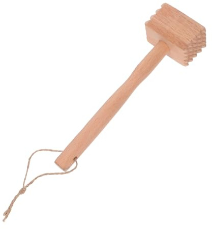 MUELODSIC Wood Meat Tenderizer Hammer Dual-Side Mallet with Comfortable Grip Handle for Steak Beef Fish Tenderizing Kitchen Tool Lightweight Easy Clean