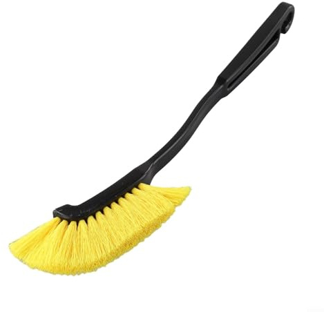 Spazzola per ruote per cerchioni e camion lavaggio ruote auto spazzola per dettagli con testa curva manico in plastica per una pulizia precisa del mozzo della ruota