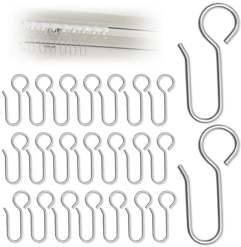 130pcs Metal Curtain Hooks,S Shaped Small Curtain Hooks,Curtaines Track Curtain Metal For Window,Bathroom, Ceiling Curtain Silver