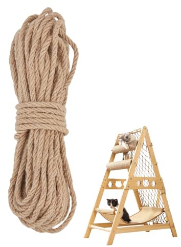 letsinstyle 15 Yards 0.31 Inch Jute Rope, Natural Brown Burlap Twine Ropes Twisted Heavy Duty Cord String, Burlap Cord Strings for Table Centerpieces Horse Rodeo Fall Harvest Craft