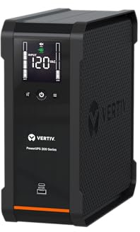 Vertiv Liebert PowerUPS 200, PSA6-850LVT, Line Interactive UPS 850VA/530W, Battery Backup & Surge Protector, AVR, 8 Outlets, USB C+A Charging, 3 Year Warranty