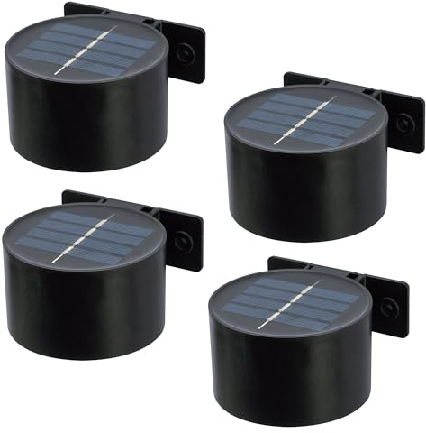 Lumisky 4 x Solar-LED-Wandleuchte, warmweiß, 4 x Spotik, Höhe 4,5 cm
