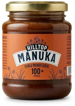 Hilltop Honey Manuka Honey MGO 100+ 454g | Monofloral New Zealand Manuka Honey | 100% Pure Natural Honey | Tested Methylglyoxal (MGO) Strength | Rich & Smooth Premium Honey