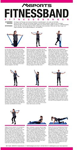 MSPORTS Übungsposter ca. 44 x 21 cm | 9 Übungen | für Hanteltraining | Faszientraining | Kettlebell | Gewichtsmanschetten | Gymnastikmatten | Medizinball und vieles mehr | Functional Fitness Poster