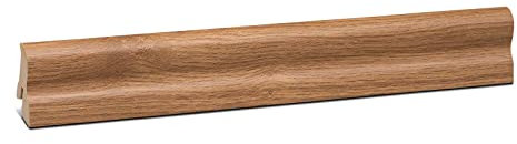 KGM Sockelleiste Marburger Profil – folierte MDF Fußbodenleiste Eiche dunkel – Maße: 2400 x 20 x 40 mm – 1 Stück