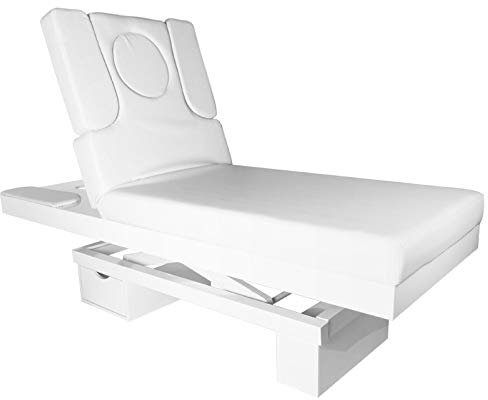 Activeshop Kosmetikliege Massageliege Massagetisch Massagestuhl 314s Weiss bis 200 kg belastbar Premium-PU-Leder