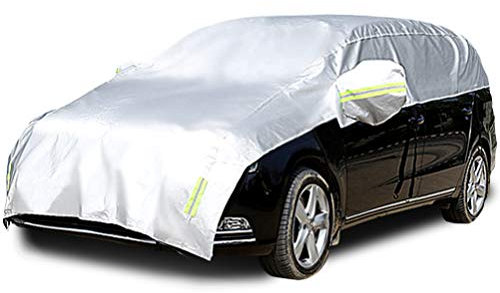 Konnfeir Half Car Cover Car Body Cover Sunshade Cover Snow Cover Windshield Cover Waterproof Dustproof Universal 210D Oxford Fabric (MPV/SUV)