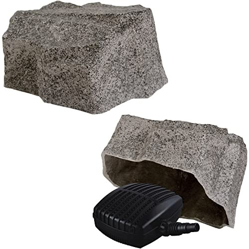 Sassi da Giardino Decorativi Grandi, Pietre per Giardino da Esterno, Massi per Aiuole Grandi - Massi da Giardino Decorativi Grandi - Vuoto All'interno, in Plastica Copertura 33cm (S-04, Grigio)