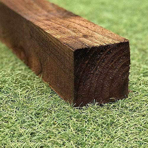 Square wooden post 6ft X 3 pack of 4 fence posts stained treated garden timber wood 1.8m X 75mm