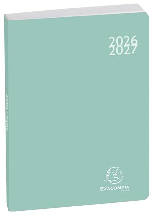 Exacompta – 1824083E – dagkalender Forum Color Soft Harmony – 12 x 17 cm – augusti 2025 till juli 2026 – färg grön