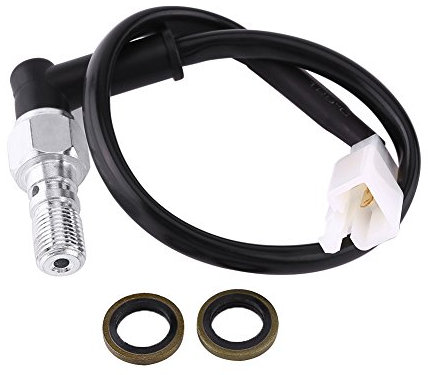 Hydraulischer Bremslichtschalter, M10 Universal Motorrad Hydraulischer Bremsdruck Rücklichtschalter Hohlschraube für Motorrad Roller Moped Dirt Pit Bike ATV(Thick wire M10*1.25MM)