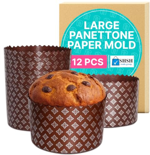 12 oz Easter Bread Forms Paska Mold Kulich |12 pcs| Easter Bread Paper Mold Panettone Paper - Panettone Paper Baking Molds Universal Brown Design