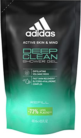 Adidas Active Skin & Mind, Deep Clean Shower Gel Refill Nachfüllbarer Duschgel für Herren, 400 ml