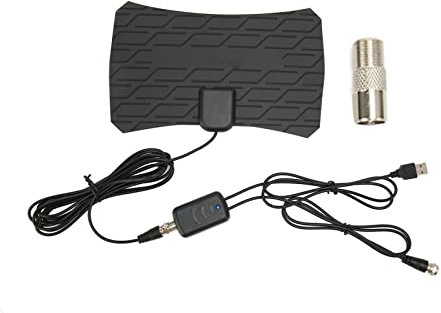 Antenna TV Digitale HD Antenna HD per Interni/esterni da 300 Miglia Supporta TV Stick 4K 1080P e Tutti i Vecchi televisori. (Nero)