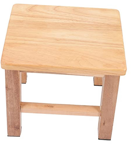 Cabilock Quadratischer Hocker Fußhocker Aus Holz Tritthocker Aus Holz Fußhocker Melkschemel hocker Kleiner Kurzer Hocker Blumenständer Stuhl Erwachsener Gummi Pflanze Kleinkind