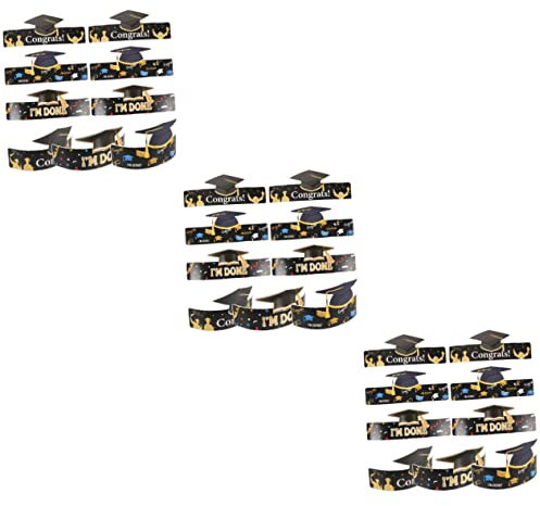 VILLCASE 27 STK Hut Aus Abschlusspapier Doktorhut Papier Abschlusskrone Abgestuftes Tablettdekor Für Abschluss Abschlusskostümhut Grad-Hut-Kuchen-Deckel Grad Hüte Papierhüte Sortiert Pack