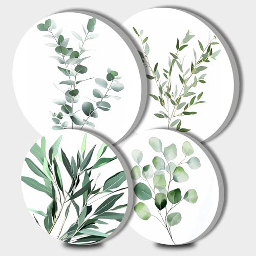 Green Leaf Stove Burner Covers, A Vibrant Gas Stove Burner Covers Set of 4, 8 Inches and 10 Inches Stove Top Covers for Electric Stove Metal Stove Cover Gas Stove Top Covers, Kitchen Cooktop Decor