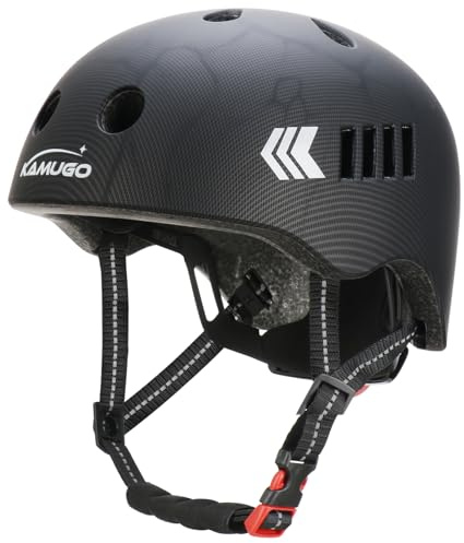 KAMUGO Toddler Helmet Kids Bike Helmet for Ages 2-8 Years Girls Boys,Child Adjustable Helmet Multi-Sport Bicycle Skateboard Skating Scooter Cycling Inline Skates (Black)