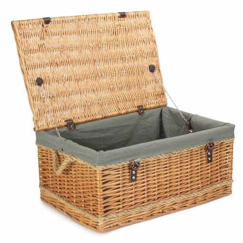 Picknickkorb mit Seilgriff, 62 cm, graues Futter