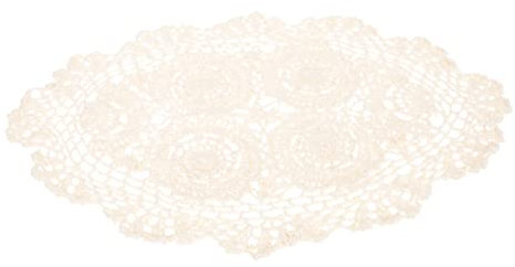 MAGICLULU Individuelle Runde Tischdecke - Und Teetischdecke Für Den Schreibtisch Handgefertigte Häkeltischdecke Im Retro-Stil Natürlich Und Schön Waschbar Und Tragbar Für Die Heimdekoration
