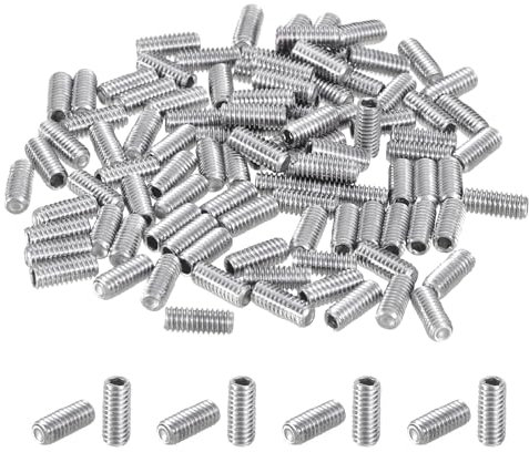 QUARKZMAN 100 Pièces de Vis sans Tête à Six Pans Creux, M2,5x6mm, en Acier Inoxydable 304, Vis sans Tête à Pointe Plate pour Poignées de Porte, Réparation de Luminaires