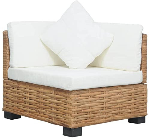 ARKEM Ecksofa mit Auflagen Natur Rattan GartenmöBel Lounge Rattansessel Lounge Set Outdoor