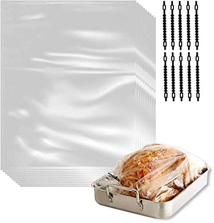 HiyyFloy 20 Bolsas Grandes para Pavo, Bolsas para Horno para Cocinar, Bolsas para Asar Carne, Seguras para Carnes, Pavo, Pescado, Verduras