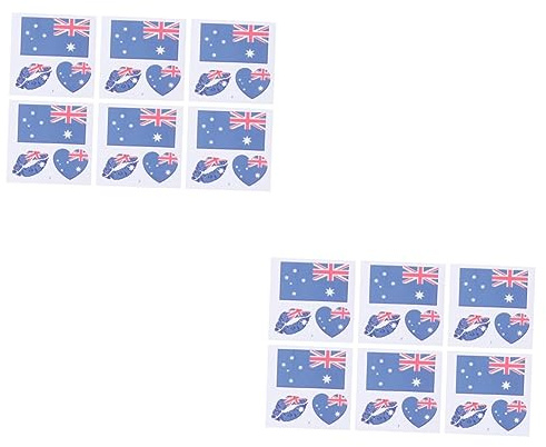 MERRYHAPY 50hojas Páginas De Impermeables Bandera De Australia Stickers Faciales Para Deportivos y Celebraciones Ecológicos Desechables