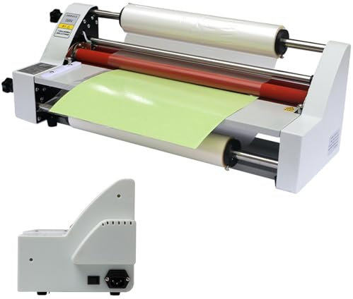 Laminiergerät A2 A3 A4 Heiß- und Kaltlaminieren 350 mm/450 mm 220 V Ein- und Doppleseitige Laminiermaschine mit 4 Rollen, Präzise Temperaturregelung, Gleichmäßige Hitze,350mm