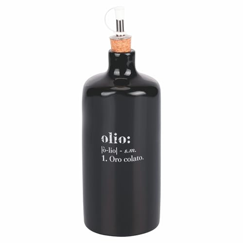 Villa d'Este Home Tivoli Oliera 866 ml en céramique bouchon en liège, anthracite, Victionary