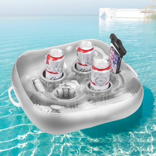 yotutun Porte-Gobelets Gonflable avec 6 Trous, Porte Verre Piscine Gonflable Support Plateau Gonflable De Boisson Flottante Bar Flottant Piscine pour Party, Piscine, Fête, Plage