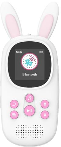 Iyalezirk Lettore MP3 musicale da 32 GB per bambini, simpatico coniglio lettore musicale MP3 per bambini con BT, lettori MP3 e MP4 con altoparlante