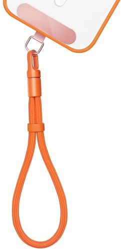 Jaslongri Cinturino corto per cellulare, cinturino da polso, cavo universale per cellulare, alla moda. Colore: arancione. Dimensione: 7mm