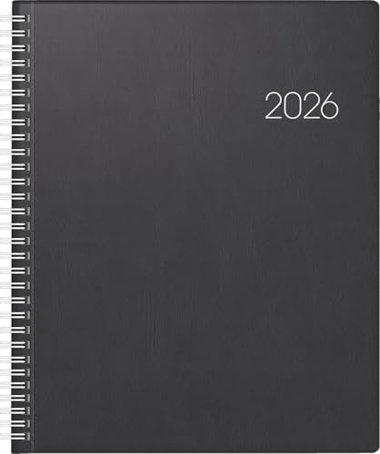 BRUNNEN bokkalender mod. Manager Wt 7 weektimer 2026 | 210 × 260 mm, plast, svart