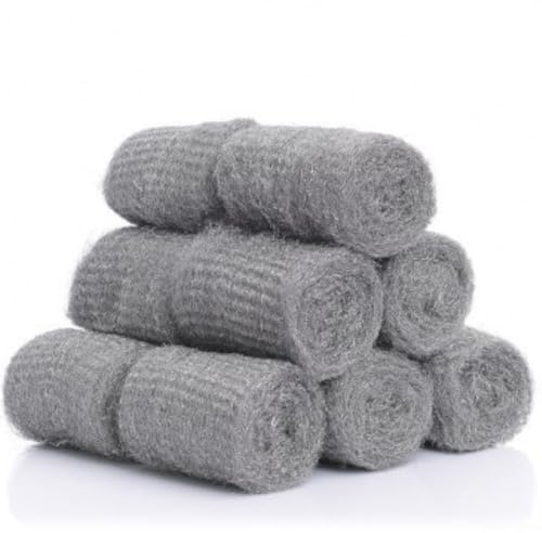 Ultra-Fine Steel Wool Pads (12-Pack) – Stainless Steel Scrubber for Pots, Pans, Sinks – Multi-Purpose Cleaning Balls with Drain Covers for Kitchen, Bathroom – Non-Scratch & Rust-Resistant