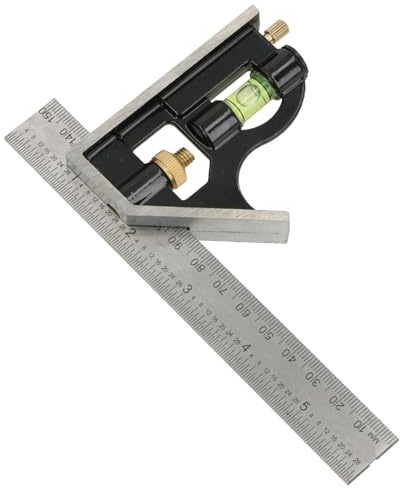 Équerre d'ingénieur de 150 mm + niveau à bulle entièrement réglable