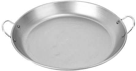 CIYODO 1 Poêle À Barbecue Ronde En Fer Forgé 35 Cm Argentée Facile À Utiliser