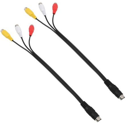 Gatuida 2PCS 4-Pin S-Video to 3RCA Video Cable Adapter High-Definition Audio/Video Connectors for TV Projector and Gaming Consoles Sturdy Transmission Cords