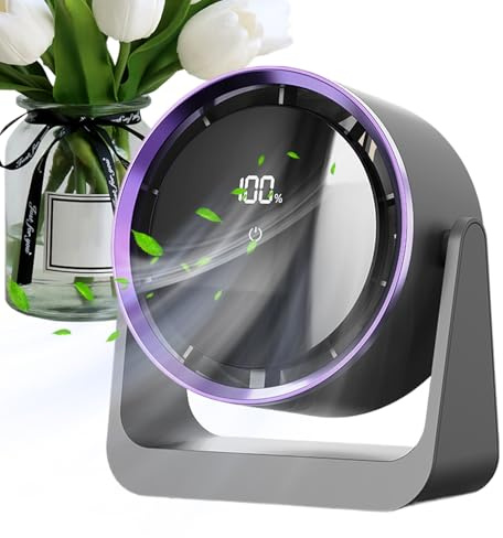 Ventilador de escritorio, silencioso ventilador de mesa recargable por USB, potente potenciador de aire personal con luces nocturnas, ventilador montado en la pared para dormitorio, oficinas, niños