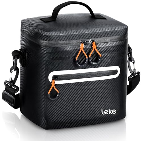 Lekesky Bolsa Termica Porta Alimentos 12 litros, Bolsa Nevera e Impermeable, Mantiene la Temperatura hasta 24 Horas, Ideal para Picnics, Acampadas, Excursiones a la Playa y Barbacoas,Negro