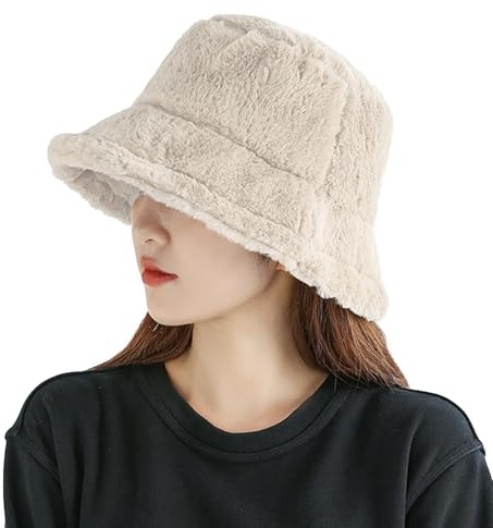 SUNTRADE Frauen Männer Faux Pelz Winter Eimer Hut, Fuzzy Warm Hut Frauen pelzige Fischer Cap für Casual, Ausflüge, Sport, Skifahren