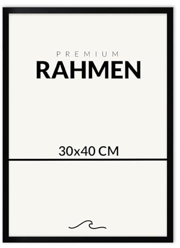 ABL SOLAR Bilderrahmen 30x40 (Schwarz) – Moderner Rahmen schwarz aus MDF Holz mit Acrylglas – Bruchsicher & Stabil – 30x40 für Fotos und Poster